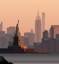 Stylised picture of the statue of Liberty